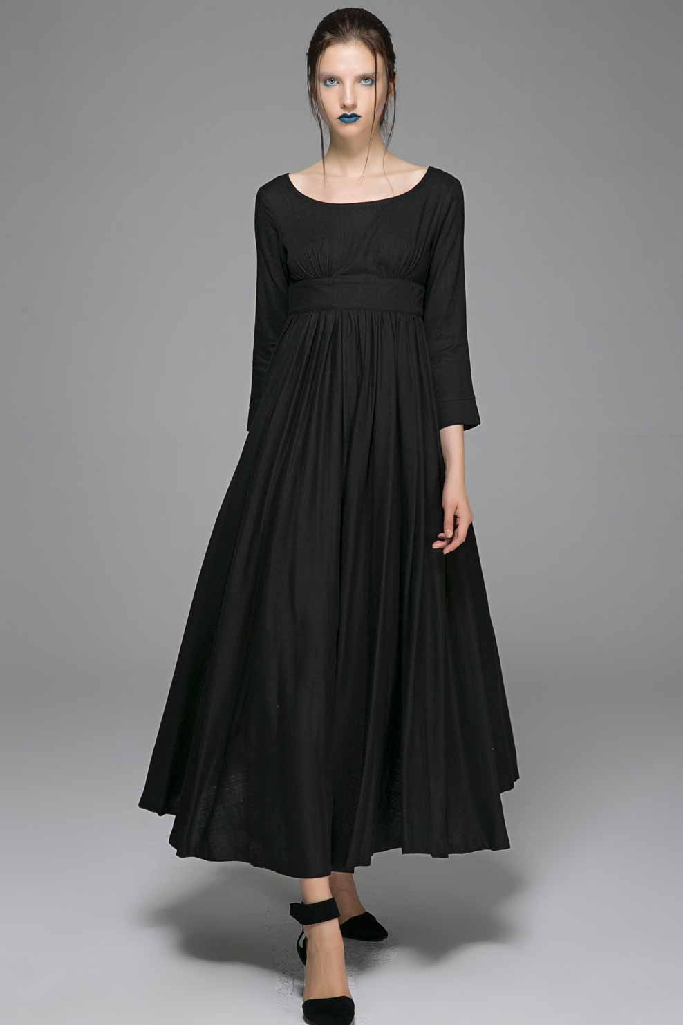 Vintage inspired maxi dress with empired waist 1394#