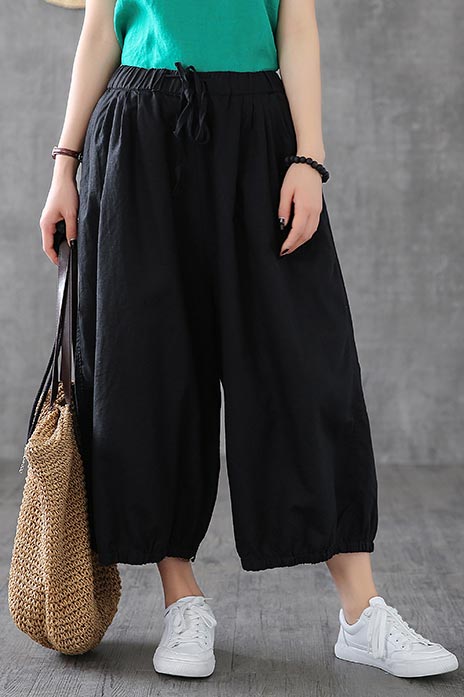 Women's wide leg cusual little above ankle length pants for summer 190 –  XiaoLizi