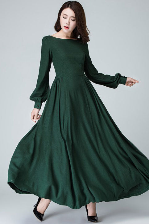 Vintage inspired Medieval Linen maxi dress 1454