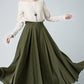 flare maxi circle skirt in Green 1482#