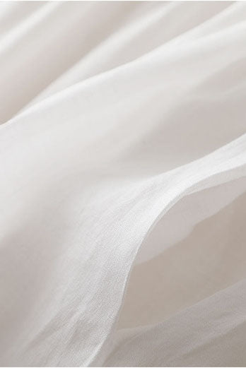 White Linen Maxi Skirt - Elastic Waist, Flowing Silhouette 3597