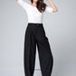 Women's Pleated linen tapered pants 1499