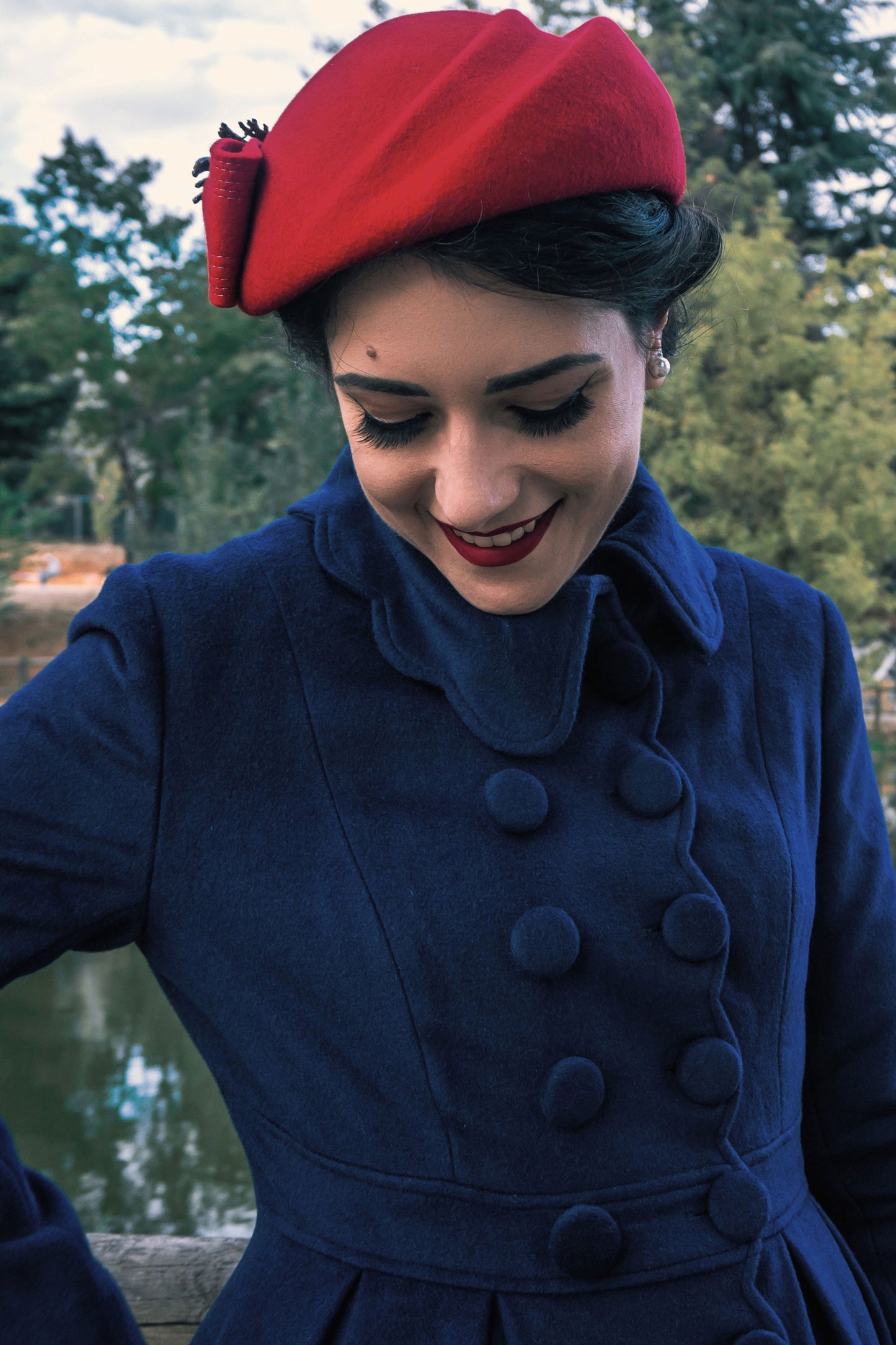 1940s Double-breasted Blue Wool Princess Coat 1971