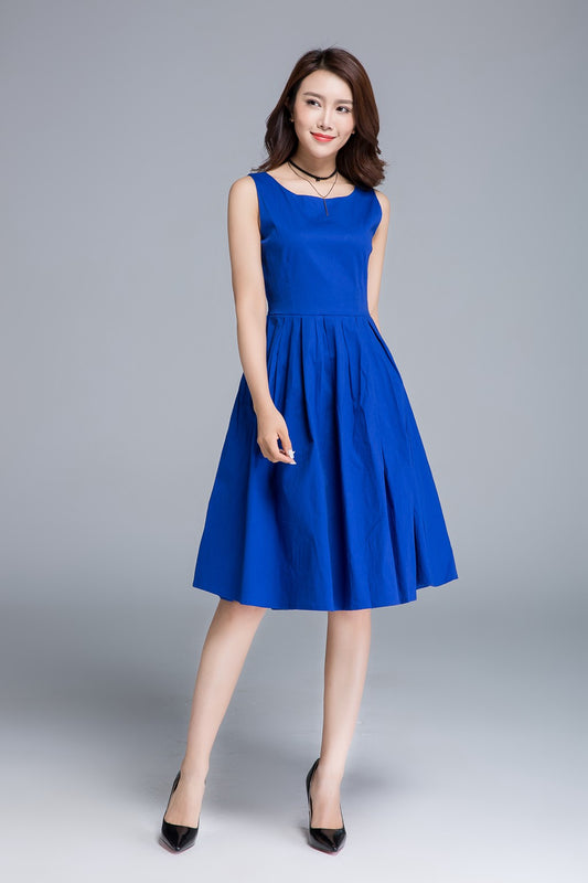 Blue Summer Party Dress 1656#