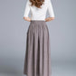 fitted waist long swing skirt 1663#