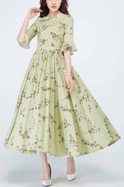 Summer Floral Swing Maxi Bridesmaid Dress 1710