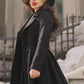 Double breasted Long wool coat in black  2743