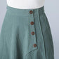 Green maxi A line skirt 1775#