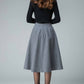 seam detailed A line wool skirt 1832#