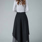 black maxi skirt, wool skirt, tiered skirt, winter skirt, houndstooth skirt 1837#