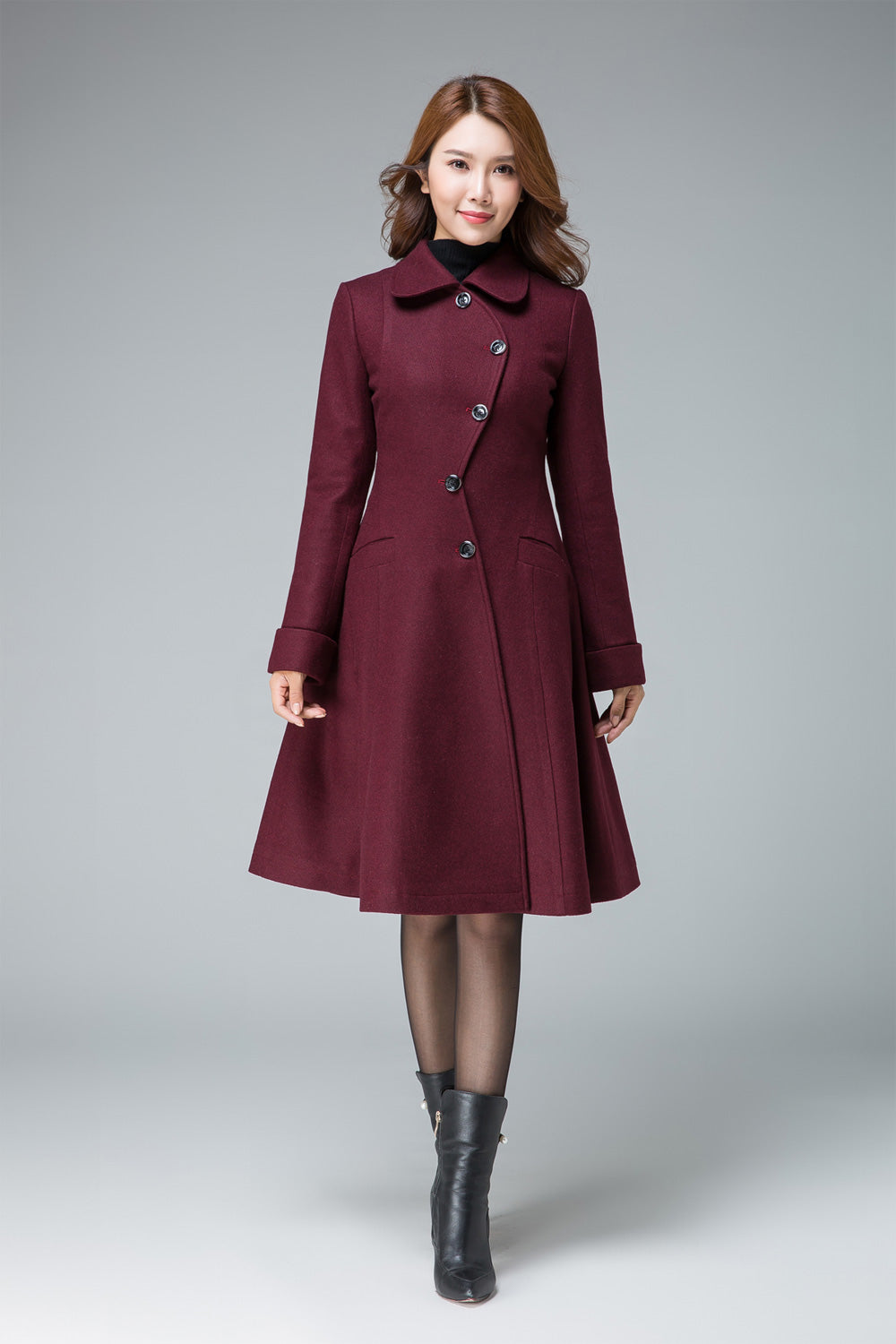 Burgundy hot sale long jacket