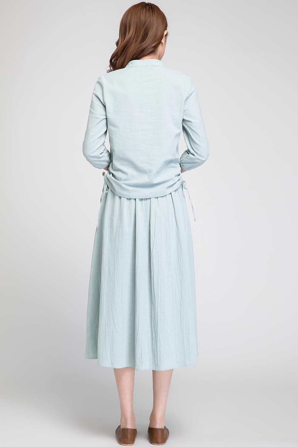 green linen skirt, midi skirt women, womens skirts, summer skirt 1898#