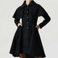 vintage inspired cape coat, red winter capelet coats 1848#