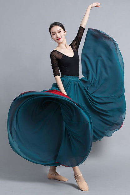 Summer Reversible Big Swing Chiffon Dance Skirt 2938 Xiaolizi Summer Reversible Big Swing Chiffon Dance Skirt 2938 Xiaolizi