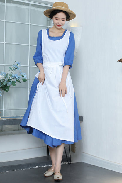 White Linen Apron 3369