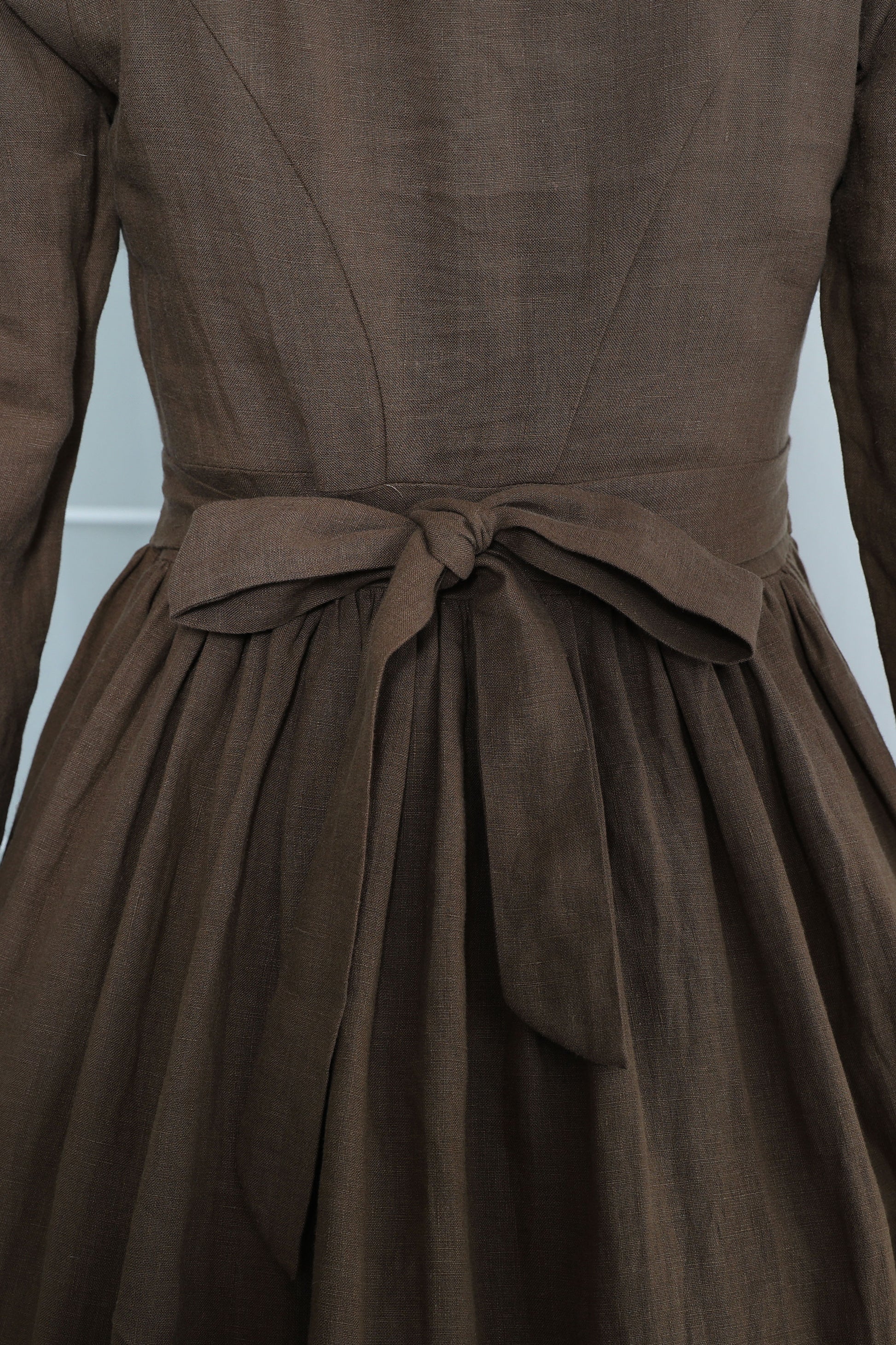 Brown Medieval Linen Dress 3355 Xiaolizi Brown Medieval Linen Dress 3355 Xiaolizi