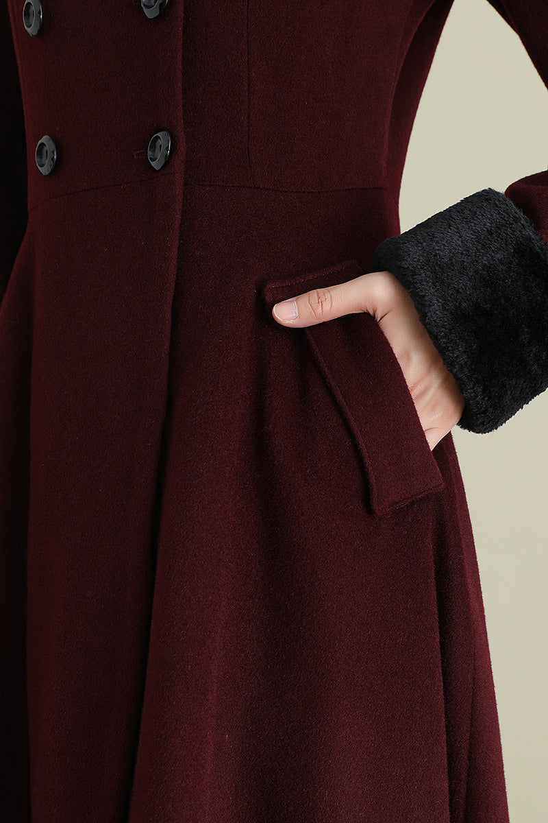 Wool Gradient Color Coat/Asymmetrical jacket/Winter Jacket/Wool Coat/T –  lijingshop