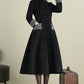 Women Black Swing Wool Coat 3896