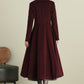 Wine Red Handmade Wool Coat 3899#