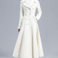 White Double Breasted Long Wool Coat 3235