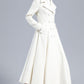 Women White Long Wool Coat 3235