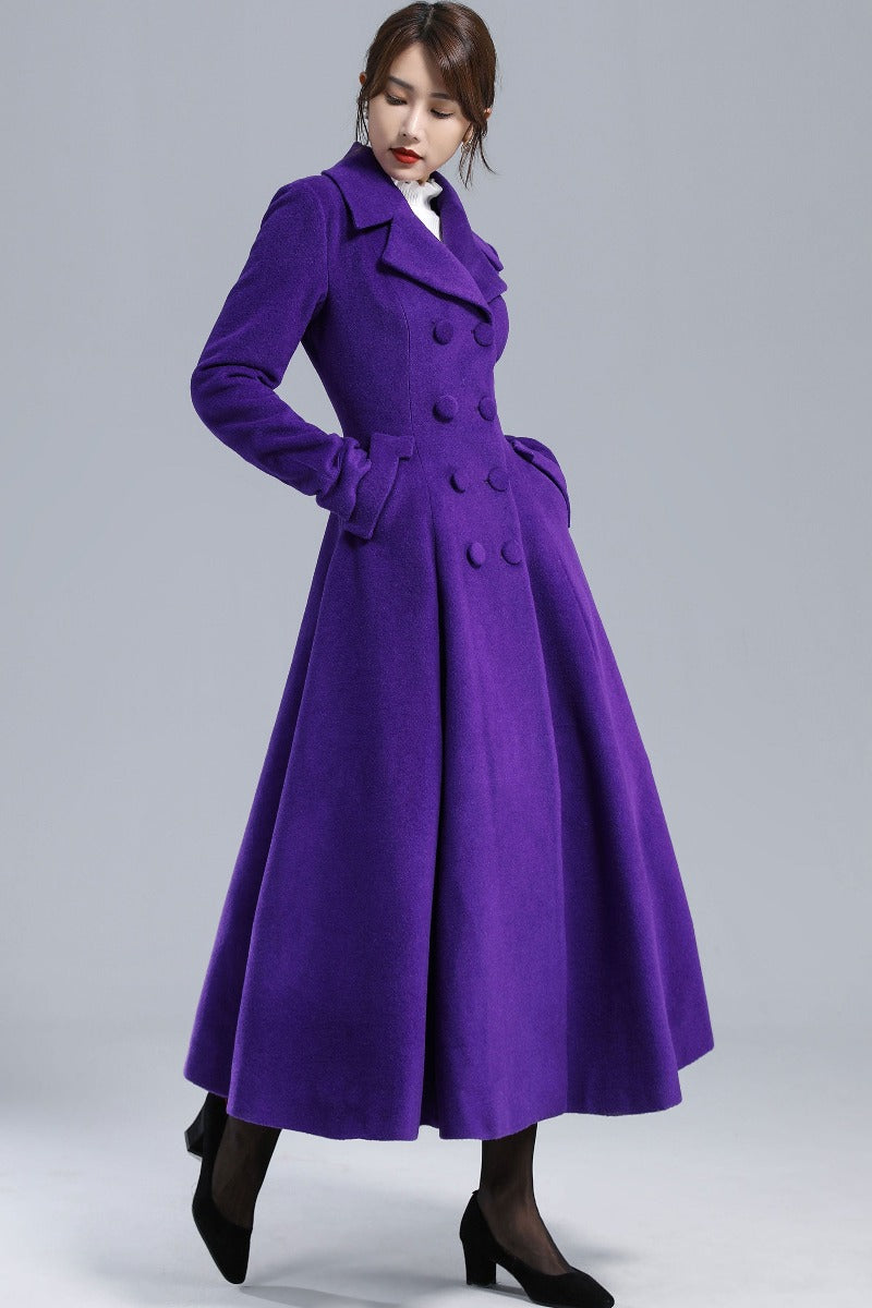 Vintage Inspired Long Wool Princess Coat 3237