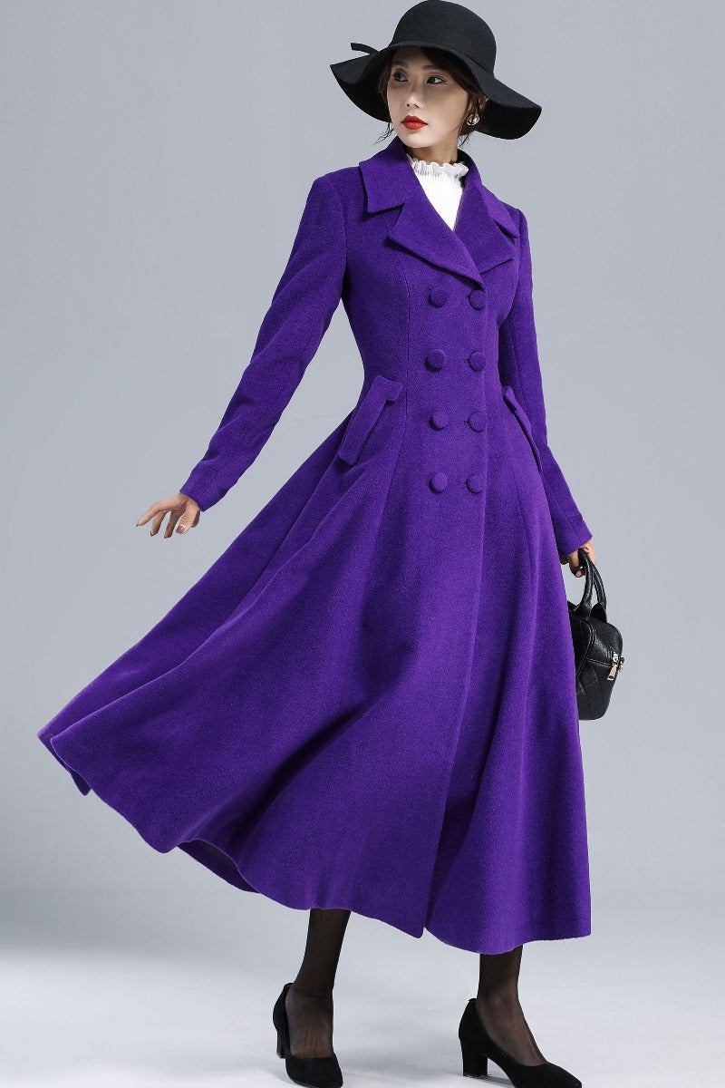 Vintage Inspired Long Wool Princess Coat 3237