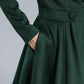 Women Dark Green Wool Coat 3242