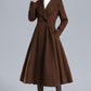 Brown Princess Wool Coat Women 3241