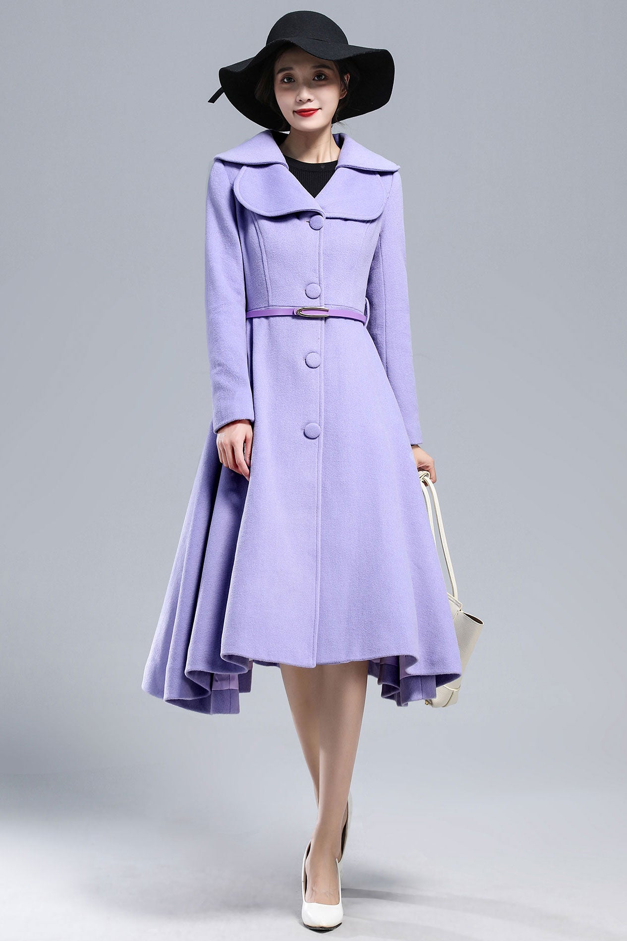 Purple Swing Coat, Warm Winter Coat 3162