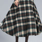 Tartan Plaid Long Wool Skirt Women 3166