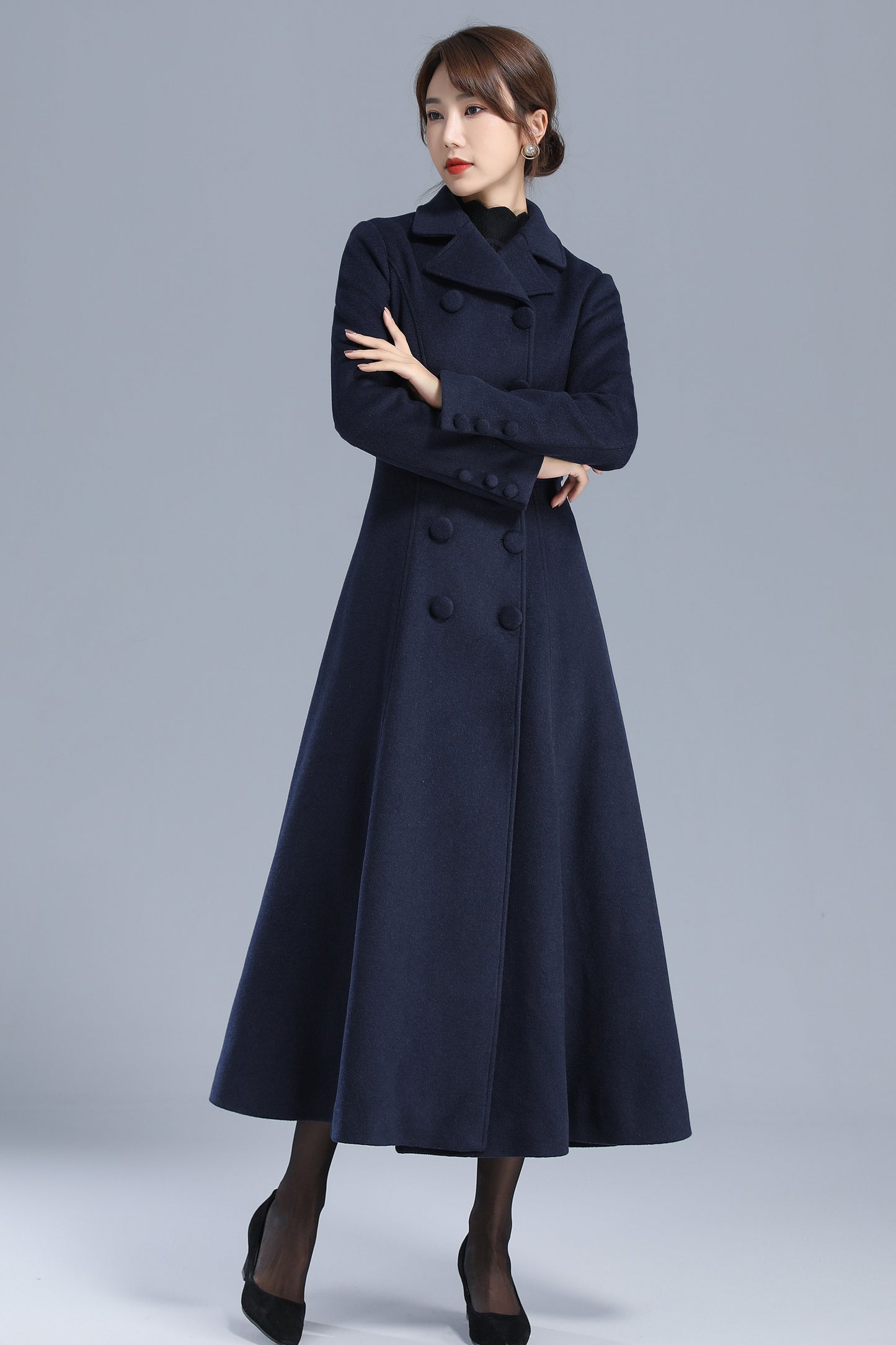 Long Wool Coat Women, Maxi Winter Coat 3200