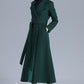 Double breasted Green Wool Coat Women 3203
