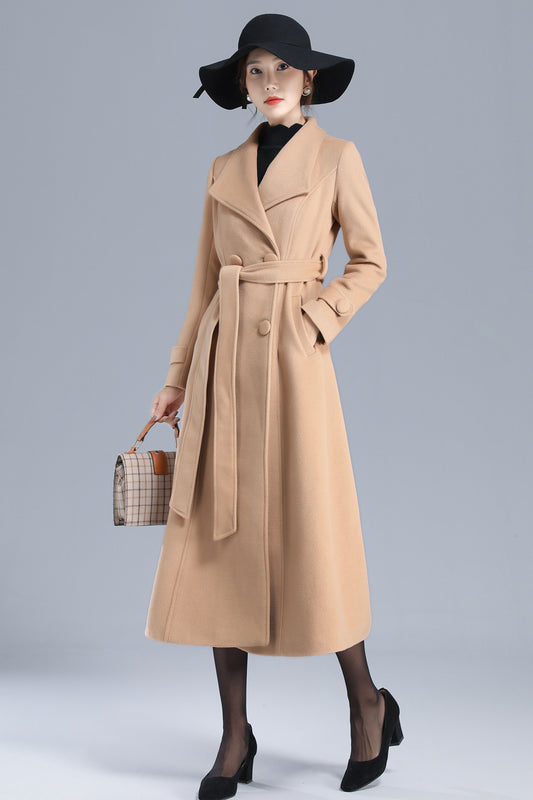 Long wool coat, winter coat, womens coat, green coat 1949# – XiaoLizi