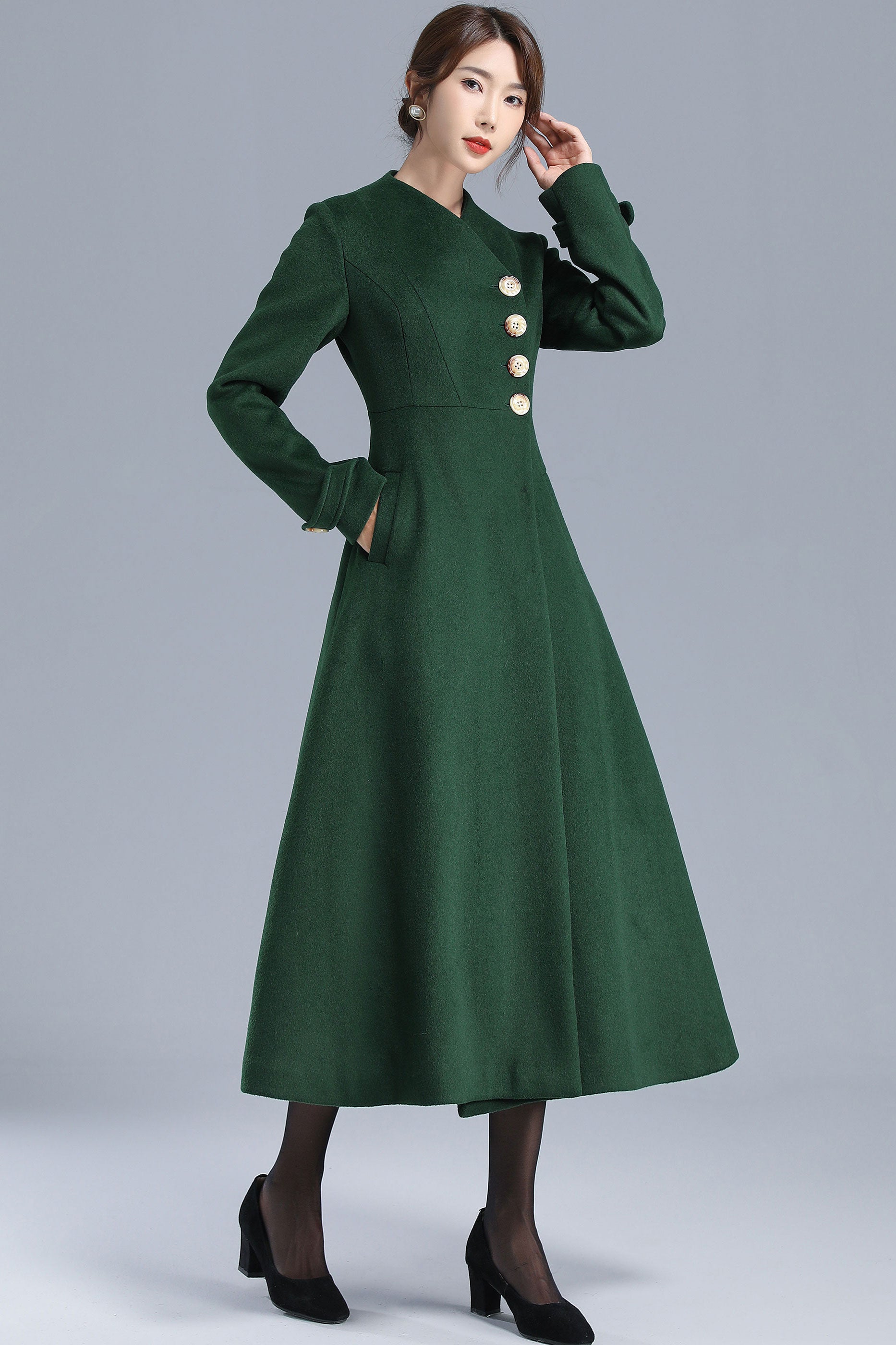 emerald green coat dress Emerald Green Dress with Coat