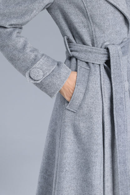 Minimalist Wool Belted Coat Women 3209