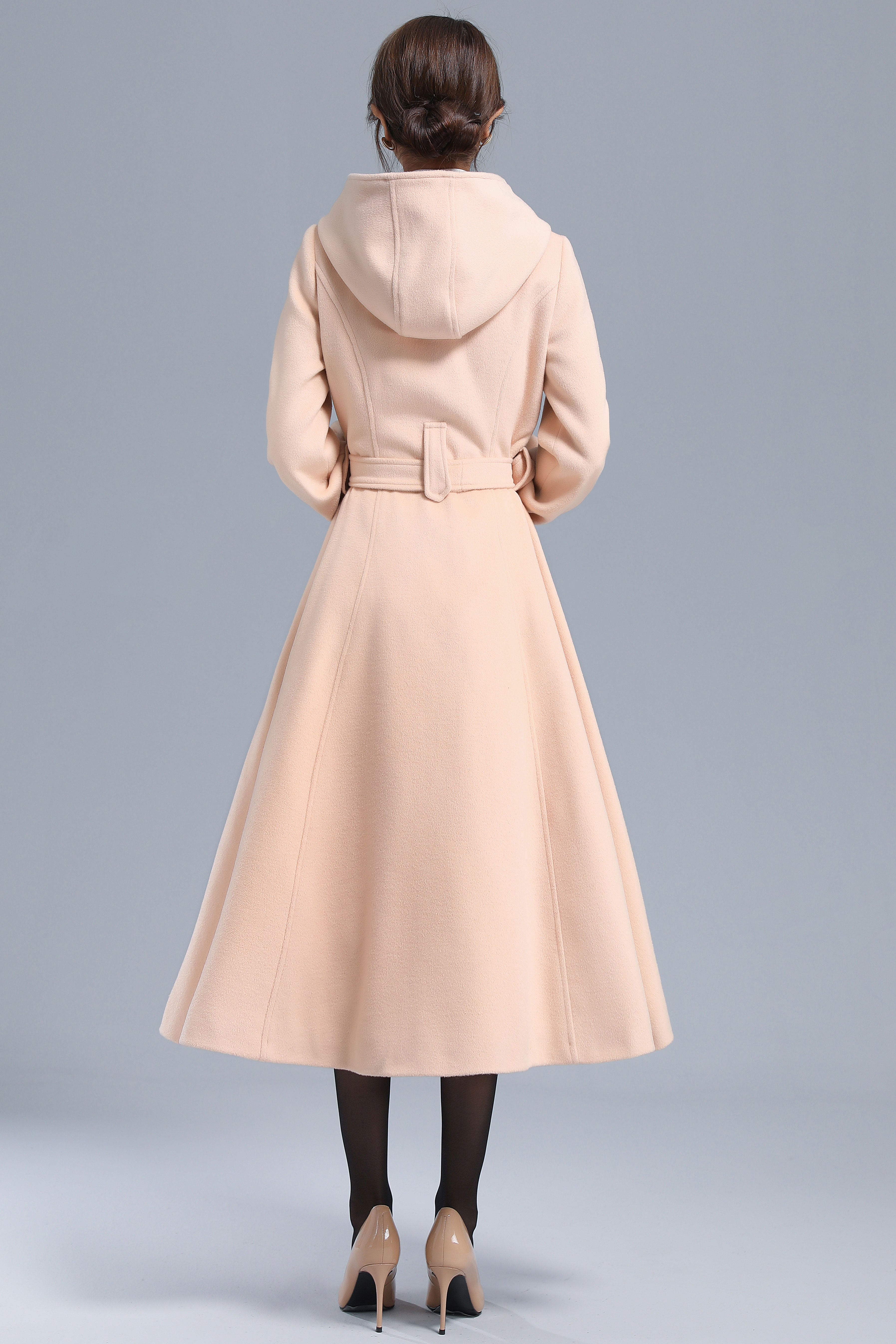 期間限定 Rosary Moon Moon L Sleeve Wool Kersey Kersey Coat Coat ...