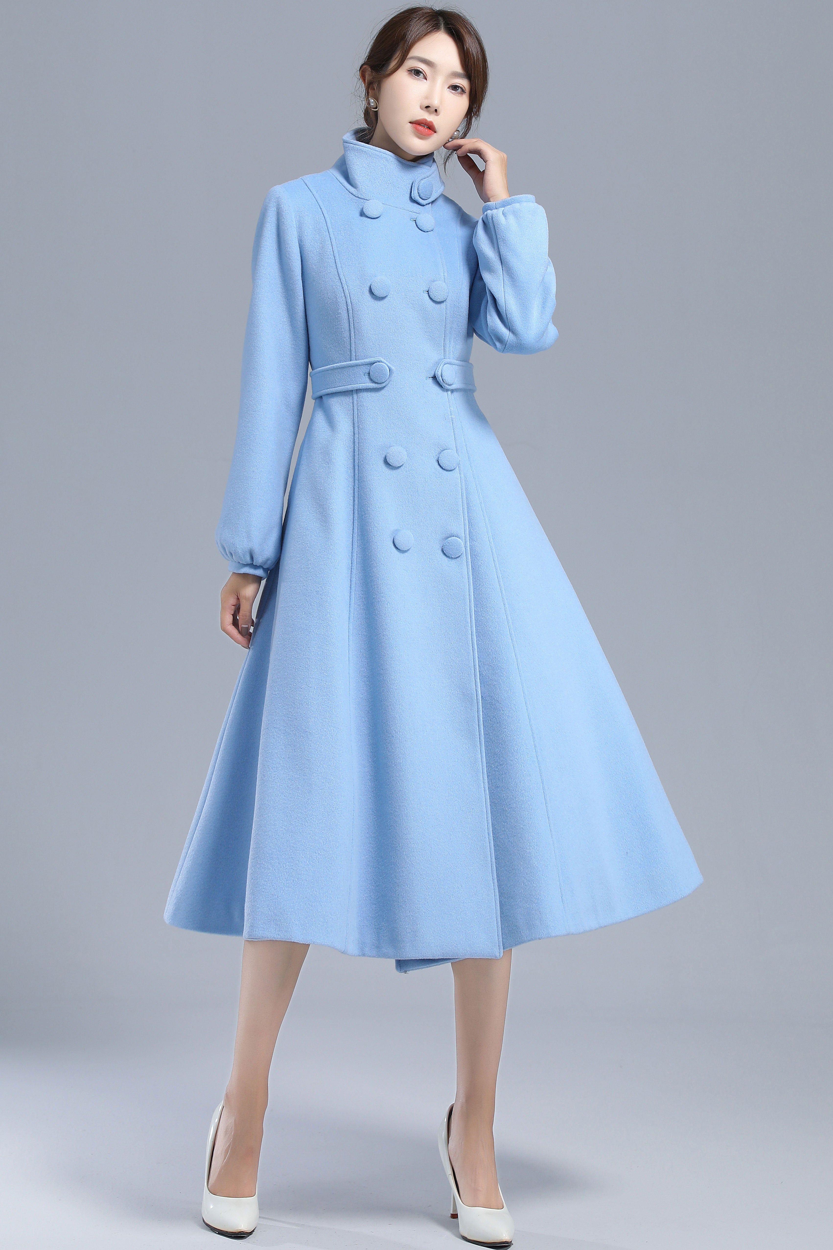 High Neck Winter Wool Coat 3211