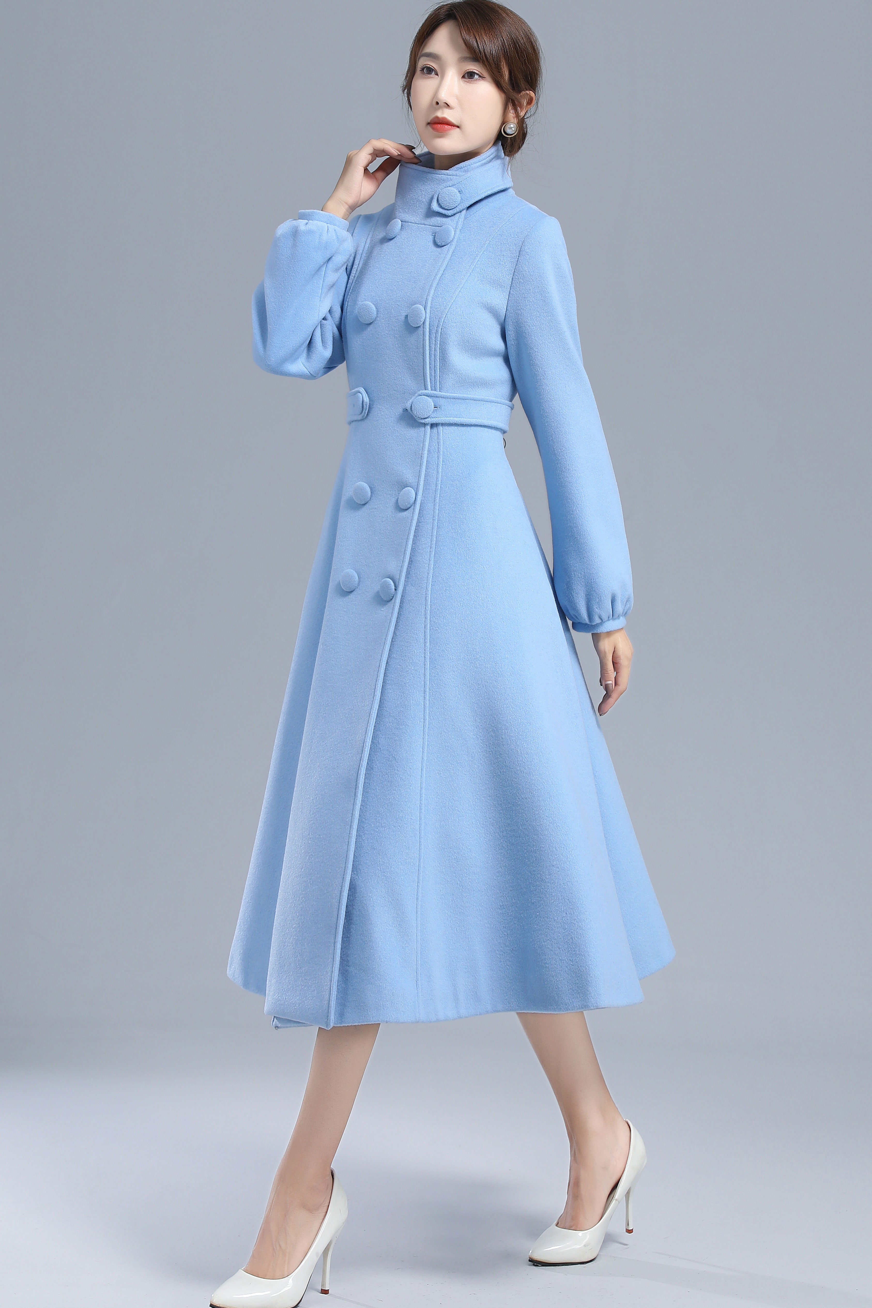 High Neck Winter Wool Coat 3211