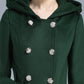 Green Long Wool Trench Coat with Hood 3212