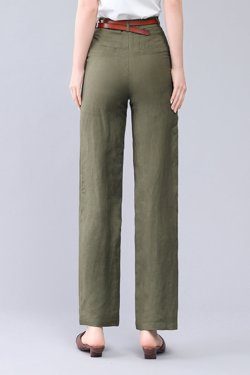 High Waist Linen Women's Summer Loose Pants 3557#