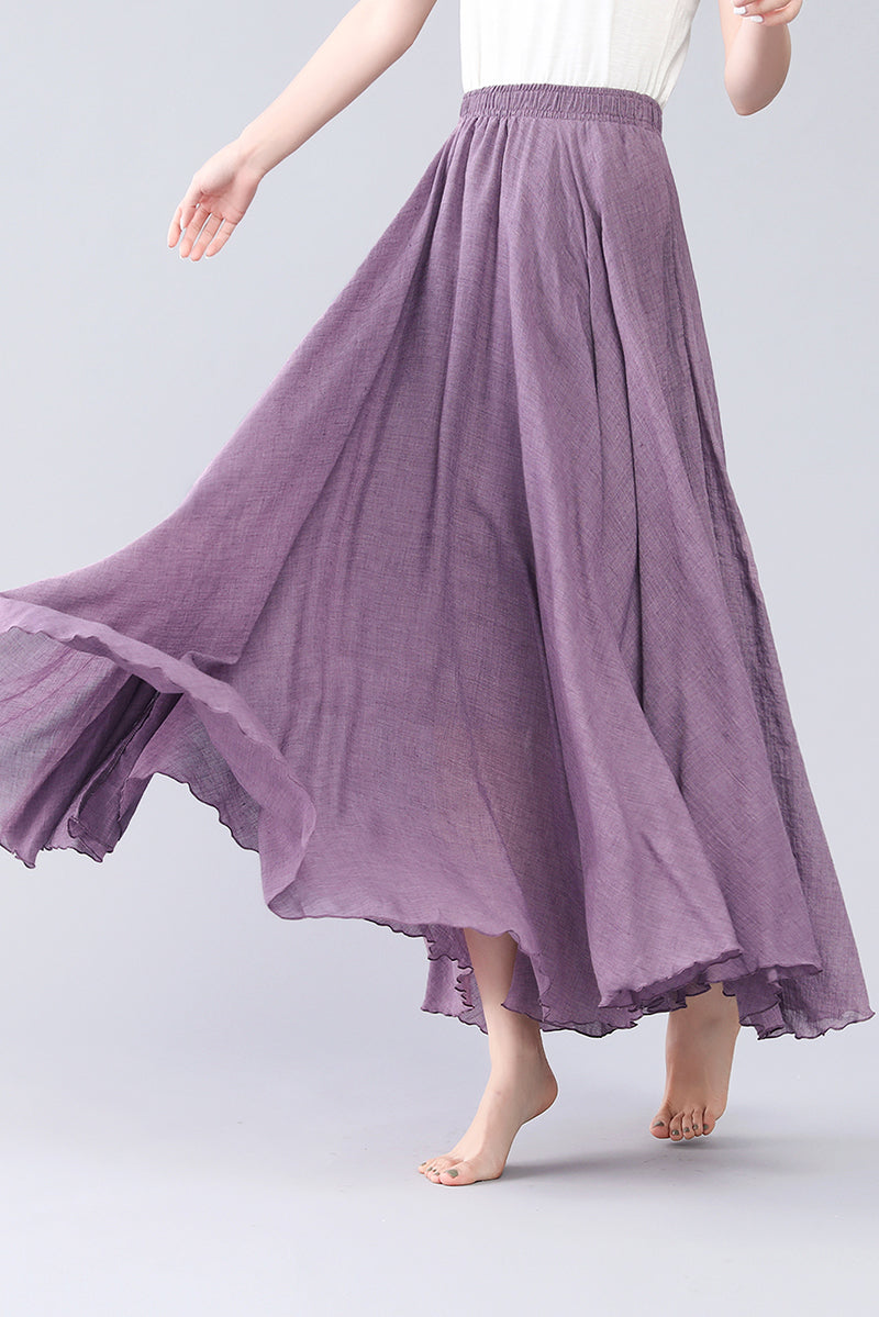 Linen Maxi Women's Summer Swing Skirt 3560