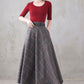 Women Long Plaid Wool Skirt 3292#