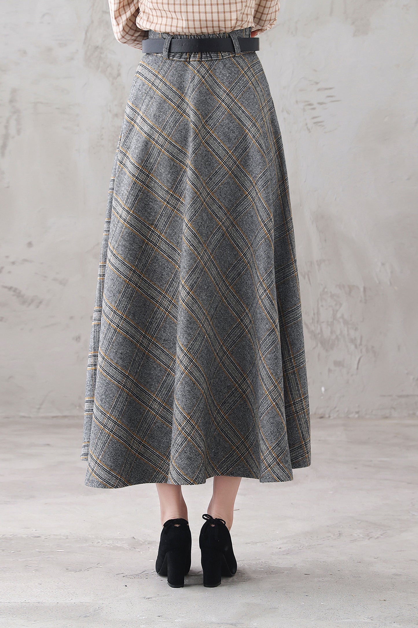 Vintage Inspired High Waist Tartan Skirt 3293