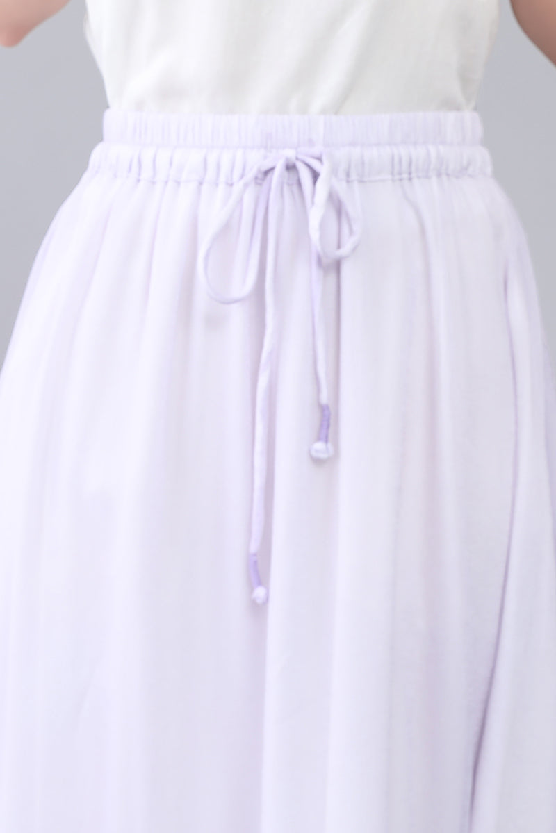 Women's Casual Maxi Chiffon Elastic Waist Summer Swing Skirt 3563