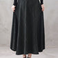Retro Maxi Wool Skirt Women 3294
