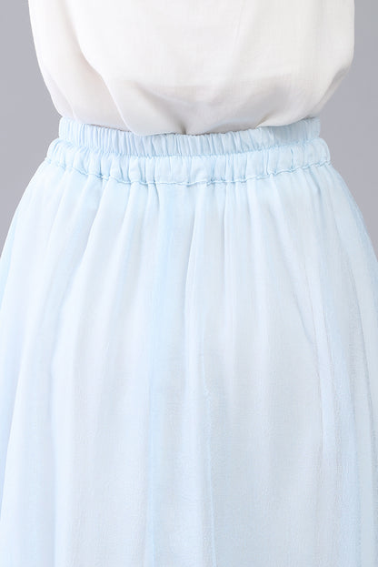 A Line Maxi Swing Plus Size Casual Chiffon Skirt 3564