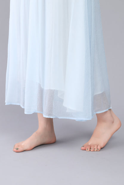A Line Maxi Swing Plus Size Casual Chiffon Skirt 3564