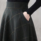Retro Maxi Wool Skirt Women 3294
