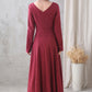 Retro Medieval  V neck Long Swing Dress 3330